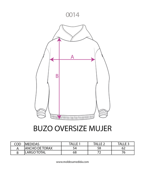 0014 | MOLDE BUZO OVERSIZE MUJER