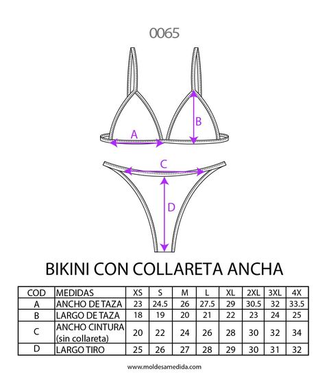 0065 | MOLDE BIKINI CON COLLARETA ANCHA
