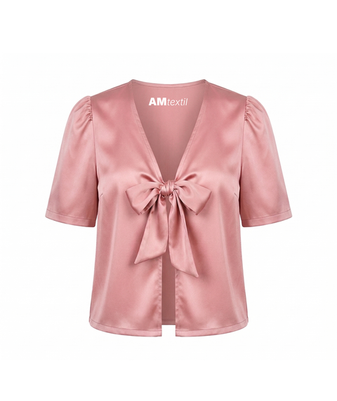 0075 | MOLDE BLUSA MANGA CORTA CON LAZO DE MUJER