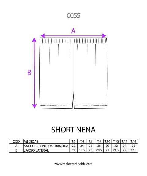0055 | MOLDE SHORT NIÑA