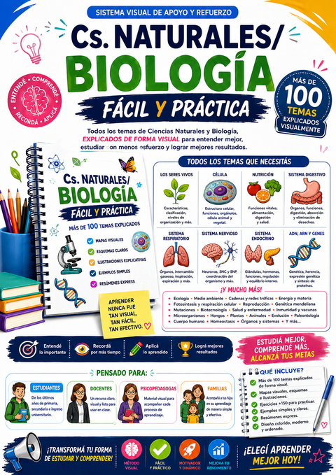  Biología Fácil y Práctica Comprendé los temas más complejos de Biología de forma fácil y práctica