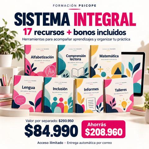 Sistema Integral de Formación Psicopedagógicos. 17 recursos y sus bonos