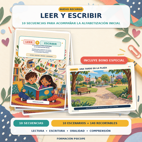 LEER Y ESCRIBIR | 10 SECUENCIAS PARA ACOMPAÑAR LA ALFABETIZACIÓN INICIAL + BONO
