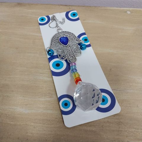 Colgante Hamsa con chacras y cairel