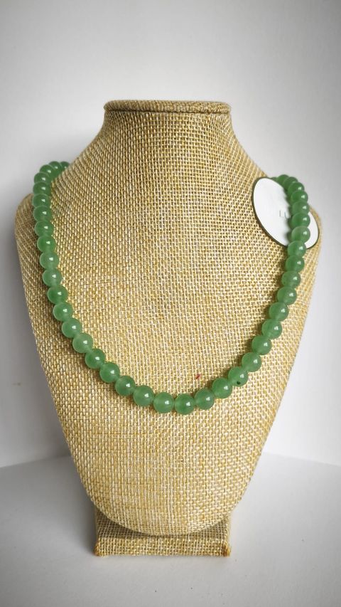 COLLAR DE CUARZO VERDE DE 55CM+5CM