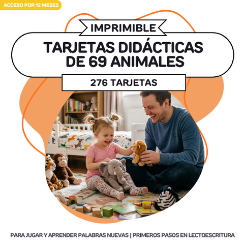 Tarjetas Didácticas de Animales — 69 animales, 276 tarjetas para imprimir