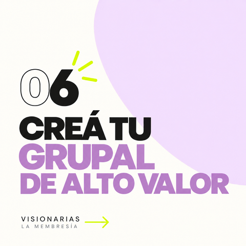 6. Tu Programa Grupal de Alto Valor