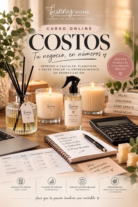 Curso de Costos Perfumeria ambiental y velas