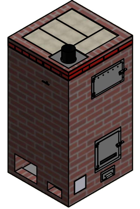 Plano PDF de estufa Danesa6. Campana mínima: 99cm ANCH x 93,5cm PROF x 181cm ALTO.