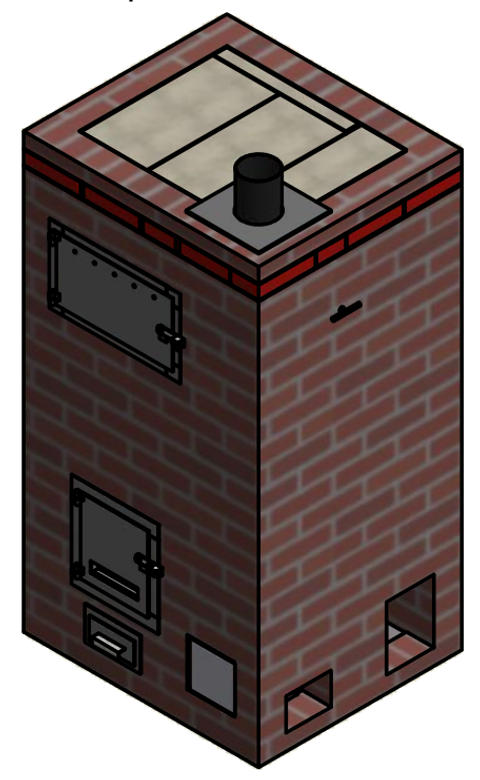 Plano PDF de estufa Danesa5. Campana Mínima: 89cm ANCH x 77cm PROF x 165cm ALTO