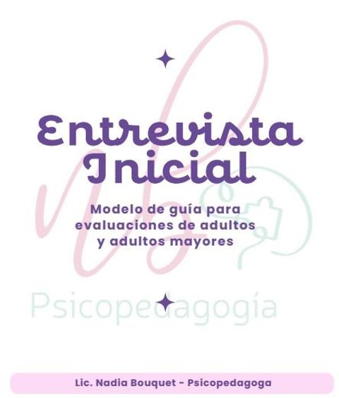 Modelo entrevista inicial - Adultos y adultos mayores