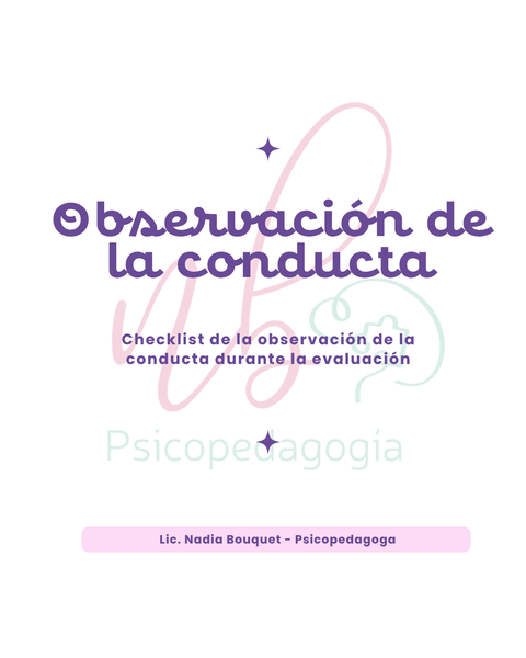 Conducta observable durante la evaluación