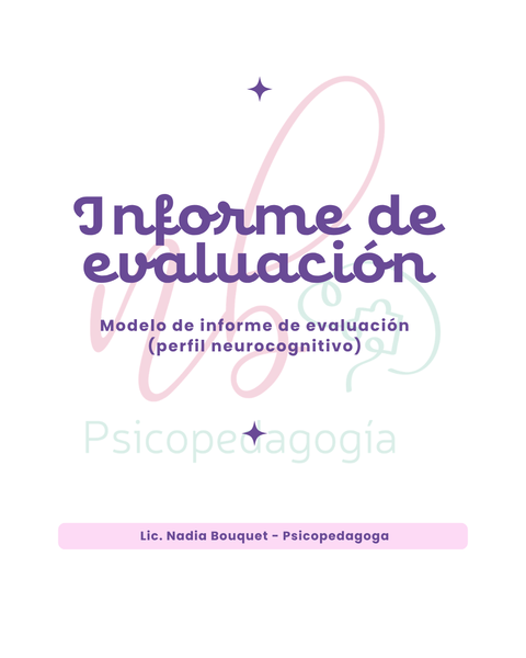 Modelo de informe de evaluación (niños y adolescentes)