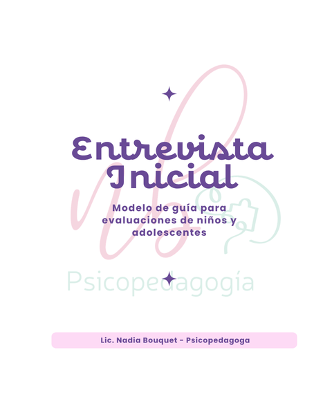 Modelo de entrevista inicial - Niños y adolescentes