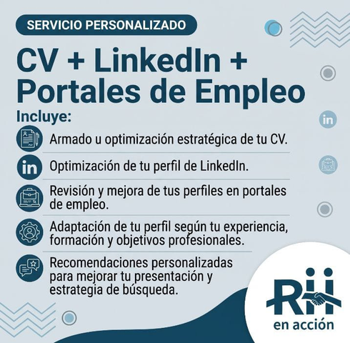 Servicio personalizado: CV + LinkedIn + Portales de Empleo