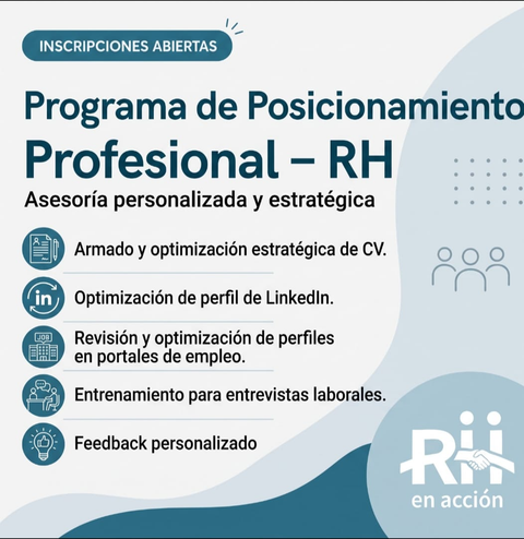 Asesoría personalizada: Programa de Posicionamiento Profesional en RH