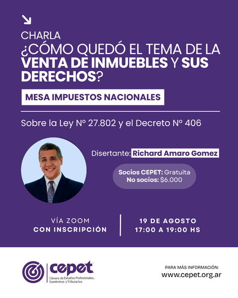 2026 Mesa Impuestos - ¿CÓMO QUEDÓ EL TEMA DE LA VENTA DE INMUEBLES Y SUS DERECHOS?