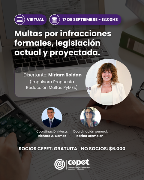 2026 Mesa Impuestos - Multas por infracciones formales, legislación actual y proyectada.