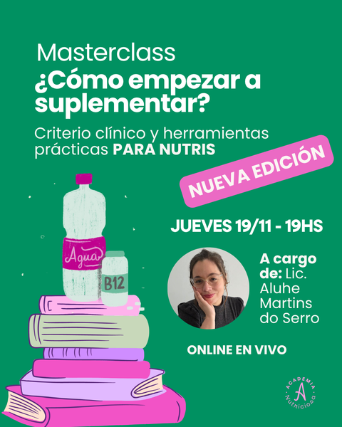 Masterclass en vivo: ¿Cómo empezar a suplementar? | Jueves 19/11- 19 hs