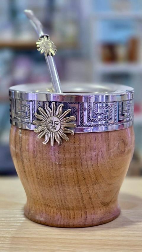 Mate Imperial Sol Clásico con Bombilla | Madera