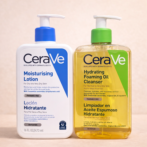 Combo Hidratación y Limpieza Facial CeraVe – Rutina Piel Seca a Muy Seca