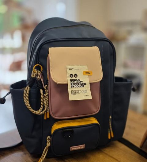 Mochila Urbana Chimola Porta Notebook | Azul + Rosa