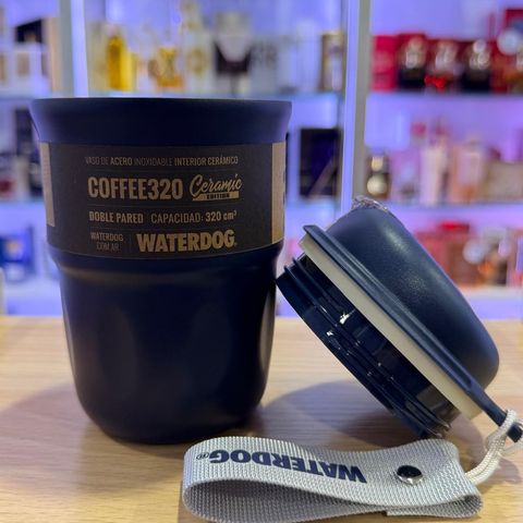 Vaso térmico Waterdog Coffee320 | Acero inoxidable con interior cerámico azul 320 ml