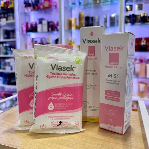 Combo Viasek Edad Fértil | Toallitas + Espuma + Gel Vaginal