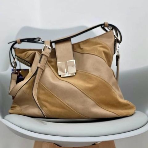 Cartera Lima en Cuero y Gamuza Camel