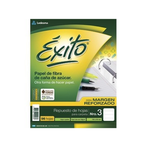 Repuesto Éxito Nº3 x96Hojas. 