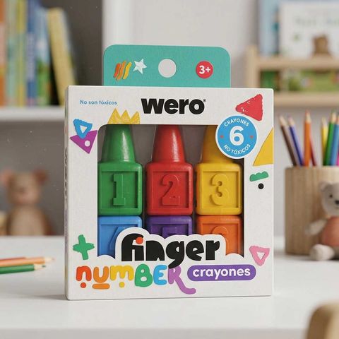 Crayones Finger Number Wero x6