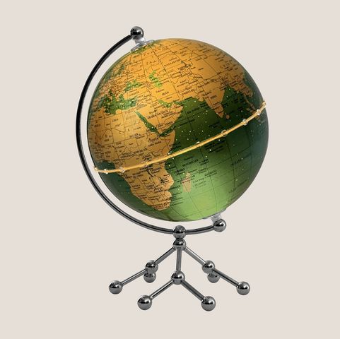 Globo Terráqueo Base Metal Laqueado Paris c/Luz 20cm
