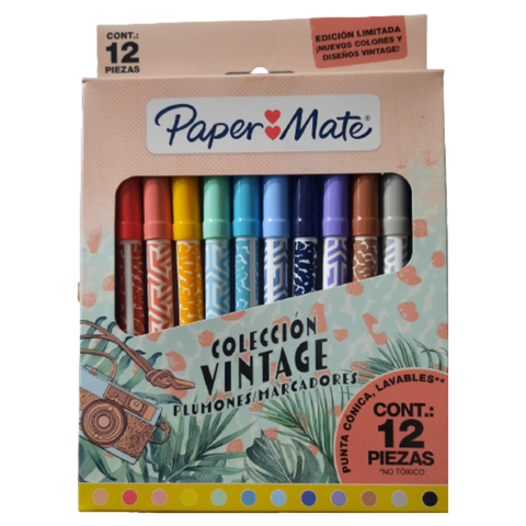 Marcadores Papermate Vintage x12