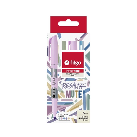 Resaltadores Filgo Mute fino x5