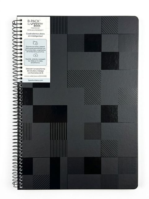 Cuaderno semirrígido cuadrados black