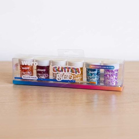 Glitter Glue Pet Box Wero con Pincel