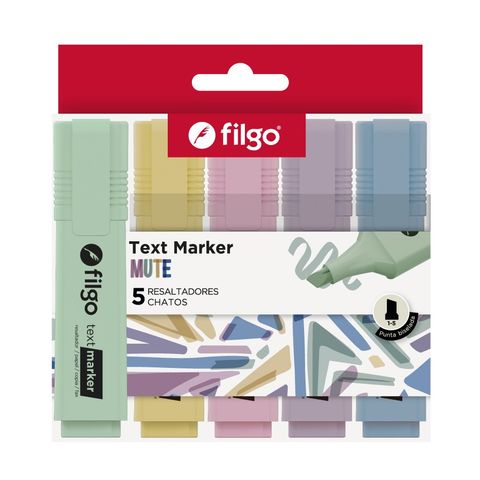 Resaltadores Filgo Mute x5