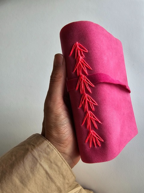Bitácora mini fucsia 5 espigas rosa fluo