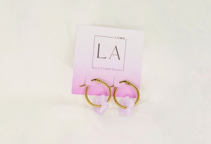 Aros Flor Lila