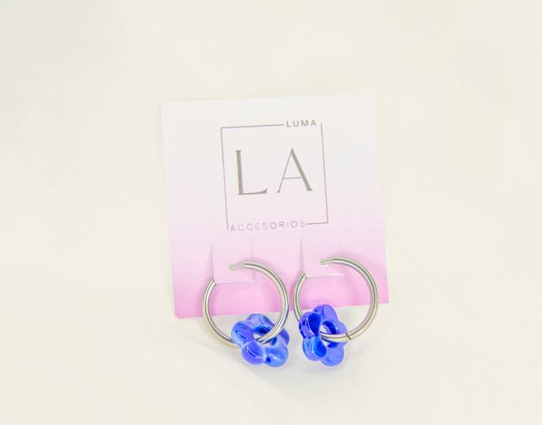 Aros Flor Azul