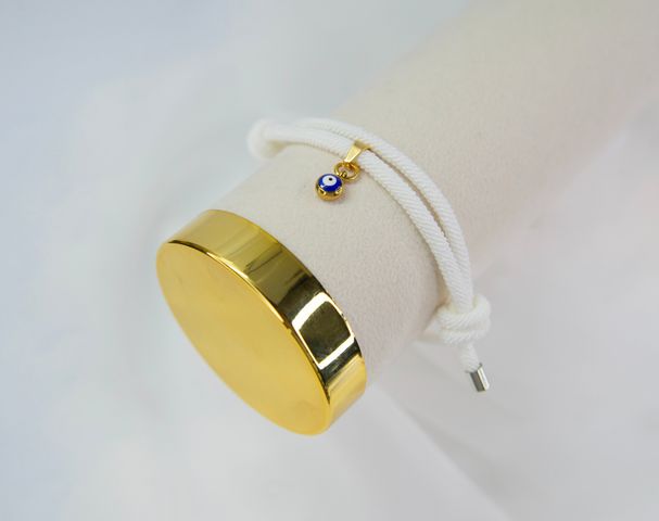 Pulsera Blanca con Ojito Protector Azul