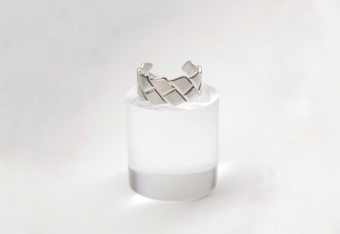 Anillo Líneas Plateado