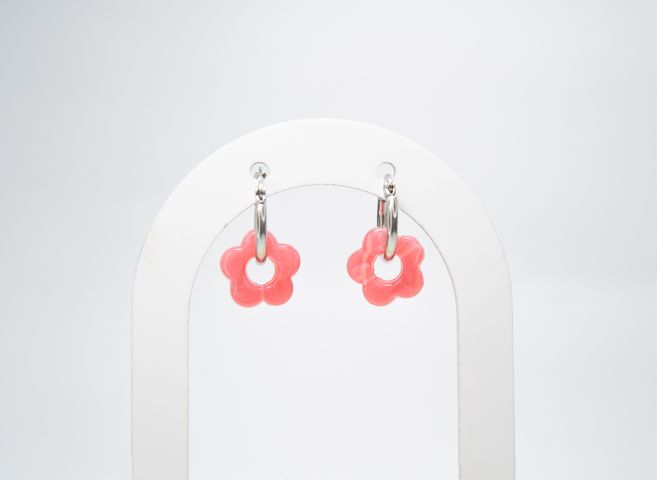 Aros Flor Rosa