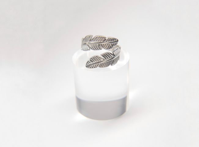 Anillo Hojas Plateado