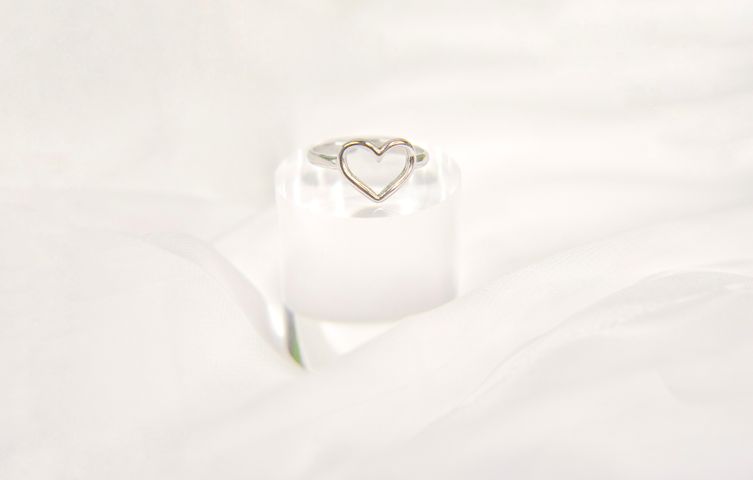 Anillo Corazon Plateado 1