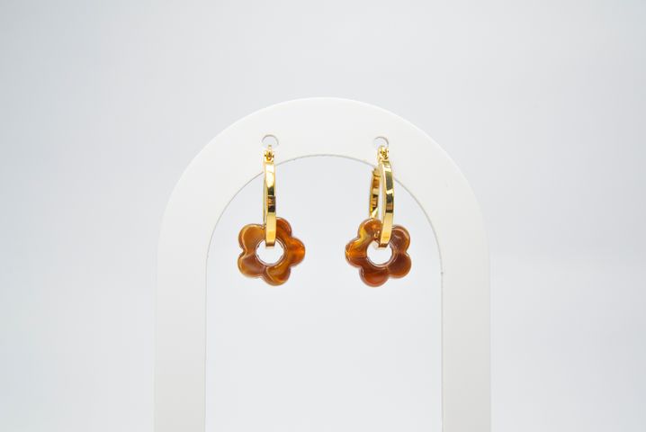 Aros Flor Dorados Café