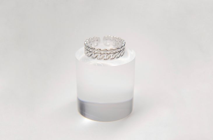 Anillo Corona Trenzado Plateado