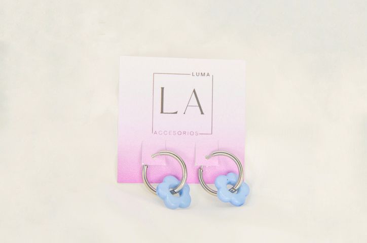 Aros Flor Celeste 1