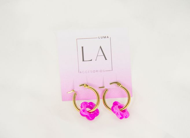 Aros Flor Lila 1