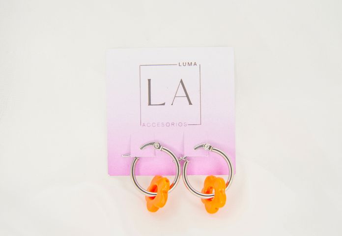 Aros Flor Naranja